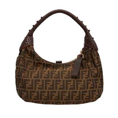 Lot 104 - Fendi Brown FF Zucca Hobo Bag