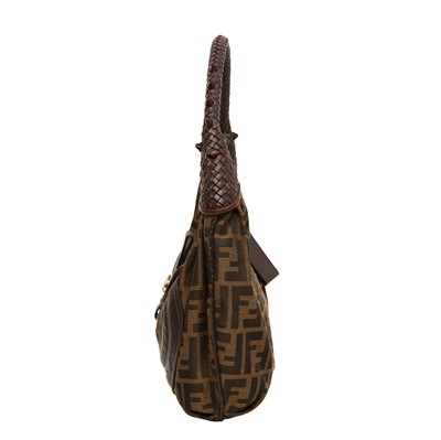Lot 104 - Fendi Brown FF Zucca Hobo Bag
