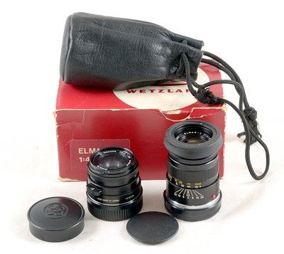 Lot 256 - M-Rokkor 28mm & Leitz 90mm Lenses for Leica or Minolta CL/CLE Cameras.