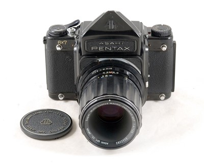 Lot 320 - Pentax 6x7 120 SLR with Plain Prism & 135mm Macro Lens.
