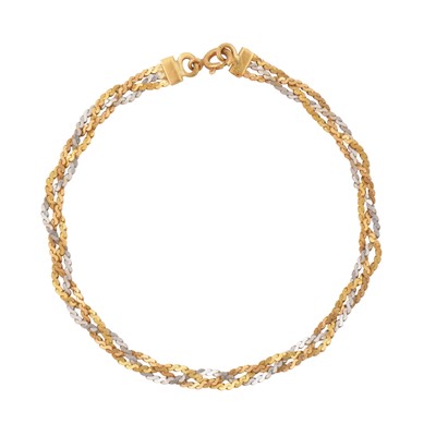 Lot 306 - A tricoloured bracelet