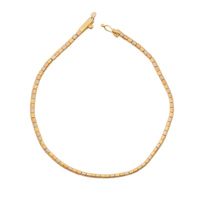 Lot 357 - A tricoloured line bracelet