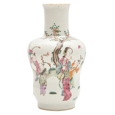 Lot 349 - A Chinese famille-rose 'figural' vase, Late Qing dynasty - Republic period