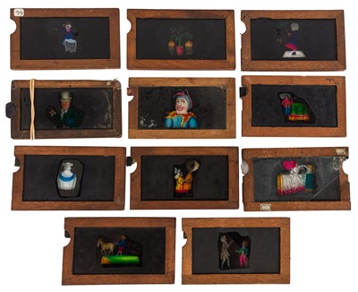 Lot 21 - Mahogany Framed Magic Lantern Slipper Slides