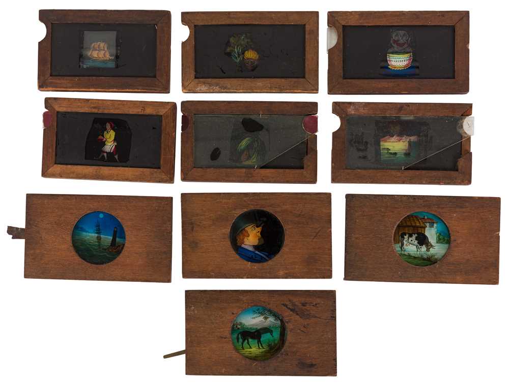Lot 27 - A Selection of Mixed Hand Painted Mahogany Magic Lantern Slides