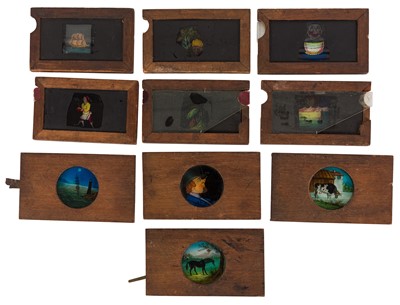 Lot 27 - A Selection of Mixed Hand Painted Mahogany Magic Lantern Slides