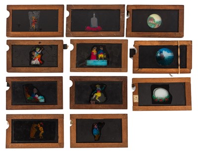 Lot 33 - Mahogany Framed Magic Lantern Slipper Slides