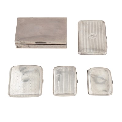 Lot 605 - A mixed group of sterling silver cigarette case