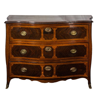 Lot 357 - A late 19th / early 19th century Continental crossbanded rosewood commode