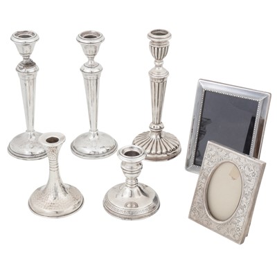 Lot 534 - A group of sterling silver filled candlesticks