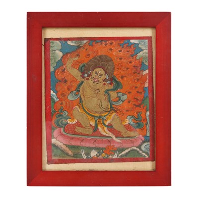 Lot 702 - A Tibetan painted initiation card, tsakali, 19th century