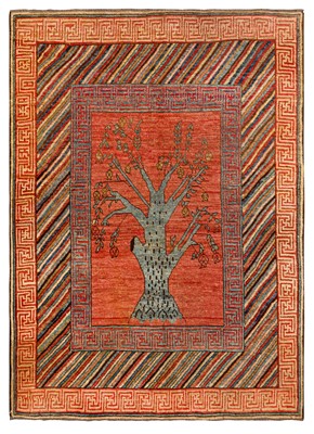 Lot 28 - An unusual Khotan design rug, approx: 172cm. x 139cm