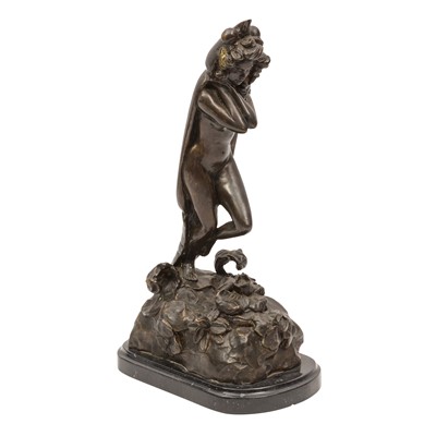 Lot 153 - Art Nouveau style erotic bronze figure of a lady