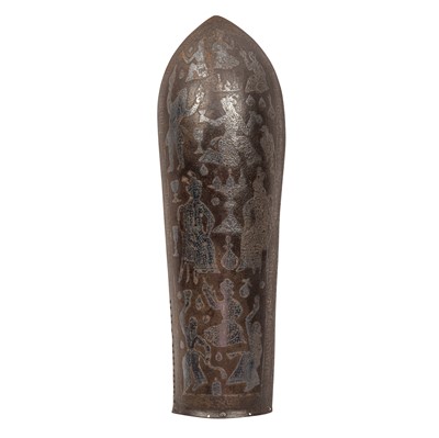 Lot 184 - A Persian steel arm guard (Bazuband), Qajar, 19th century