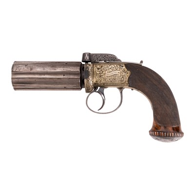 Lot 84 - Edge of Manchester, a fine six-shot pepperbox revolver
