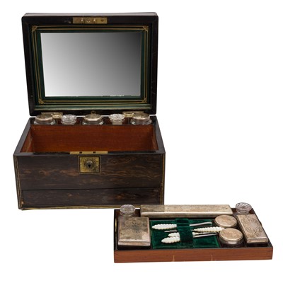 Lot 466 - A Victorian coromandel box fitted with dressing table