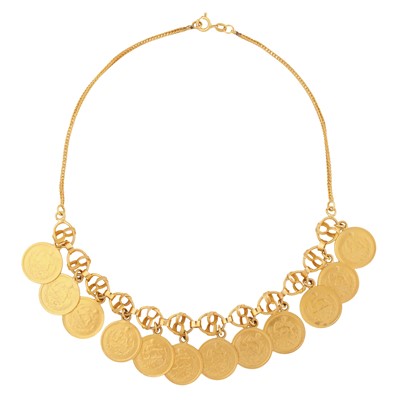Lot 263 - A Pahlavi coin necklace