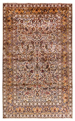 Lot 42 - A very fine silk Kashan rug, central Persia, approx: 213cm. x 141cm
