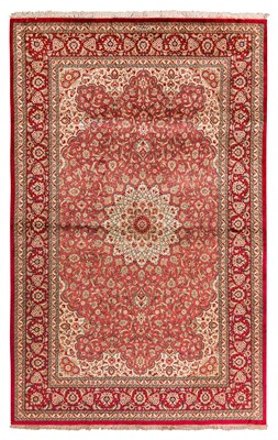 Lot 83 - An extremely fine, signed silk Qum rug, central Persia, approx: 204cm. x 126cm