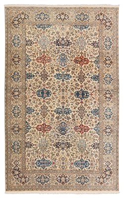 Lot 15 - A very fine part silk Nain carpet, central Persia, approx: 298cm. x 202cm