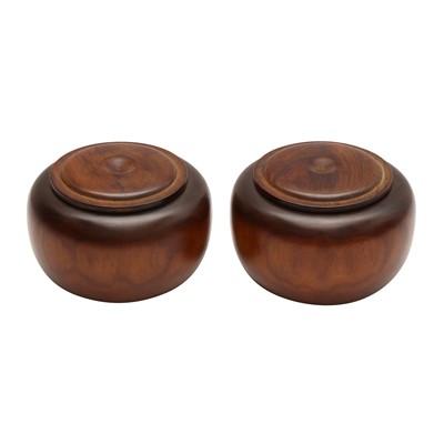 Lot 568 - Two Chinese hardwood weiqi box and covers, 20th century