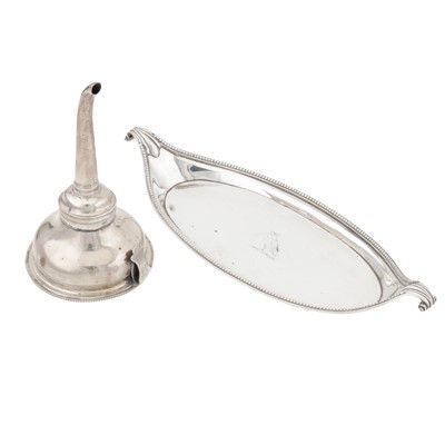 Lot 588 - A George III sterling silver snuffers or wick trimmers tray, London1783 by Burrage Davenport