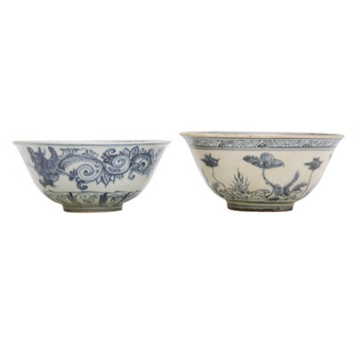 Lot 688 - Two Chinese blue and white bowls, Ming dynasty