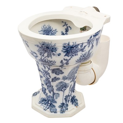 Lot 456 - A Victorian blue and white Shanks patent Barhead toilet