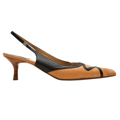 Lot 338 - Chanel Tan Kitten Heel Slingback Pump - Size 41