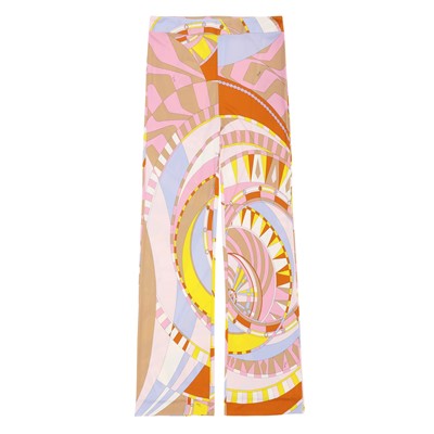 Lot 374 - Emilio Pucci Pink Abstract Trouser - Size UK 14