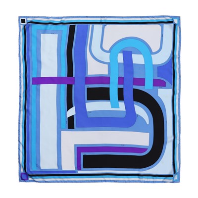 Lot 364 - Emilio Pucci Blue Abstract Silk Scarf