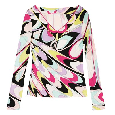 Lot 371 - Emilio Pucci Multi Silk Marmo Top - Size UK 14