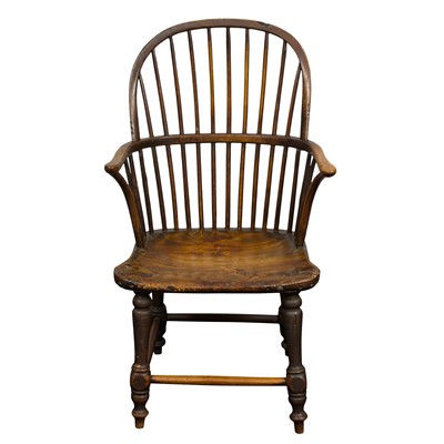 Lot 288 - A hoop back Windsor armchair