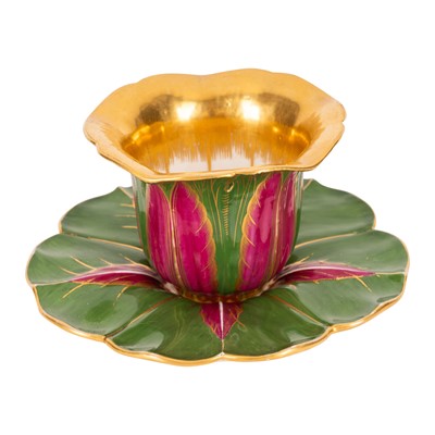 Lot 1 - A Sevres Cobea porcelain cup and saucer (Tasse 'Cobea' et son soucoupe)