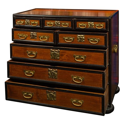 Lot 127 - An Indo-Dutch (Dutch East Indies Co.) teak and ebonised chest of drawers