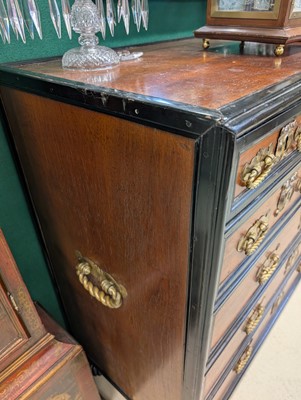Lot 127 - An Indo-Dutch (Dutch East Indies Co.) teak and ebonised chest of drawers