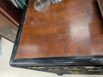 Lot 127 - An Indo-Dutch (Dutch East Indies Co.) teak and ebonised chest of drawers