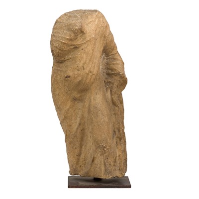 Lot 73 - A Roman style marble male figure wearing the himation