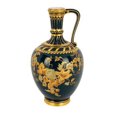 Lot 374 - A Royal Crown Derby porcelain vase in the form of a ewer