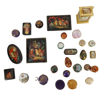 Lot 421 - Halcyon Days, a collection of enamel boxes