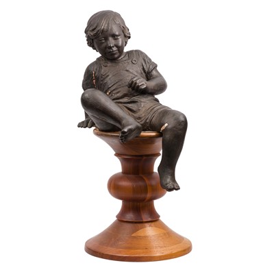 Lot 161 - M. Young, bronzed terracotta figure of a young boy