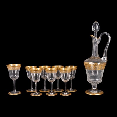 Lot 39 - A part-suite of Saint-Louis Crystal 'Thistle' pattern drinking glass