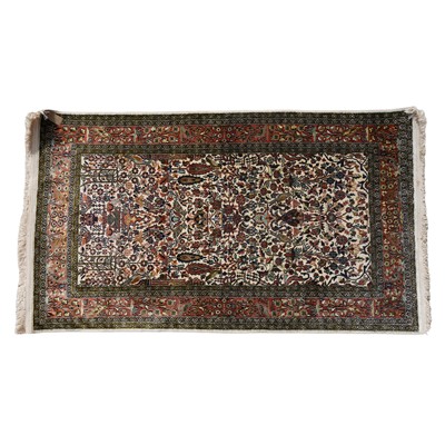 Lot 330 - A lot of three rugs, silk Qum, central Persia and two silk Indian rugs