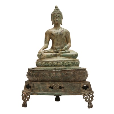Lot 786 - A Thai bronze figure of Buddha Shakyamuni, 19th/20th century