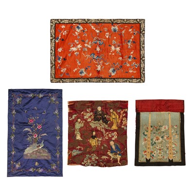 Lot 541 - A group of Chinese silk embroideries, Late Qing dynasty
