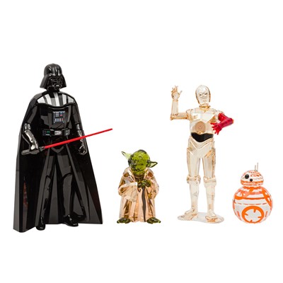 Lot 438 - A group of Swarovski Star Wars figures, including BB8