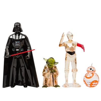 Lot 438 - A group of Swarovski Star Wars figures, including BB8