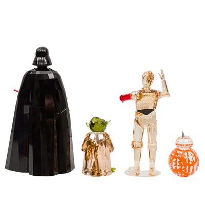 Lot 438 - A group of Swarovski Star Wars figures, including BB8