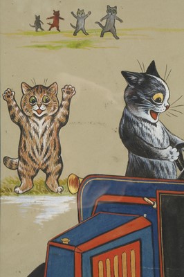 Lot 100 - Louis Wain (English, 1860-1939). 'In Deep...