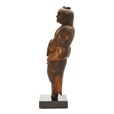 Lot 65 - A Japanese Buddhist carved wood figure of Fudo Myo-o, Edo period